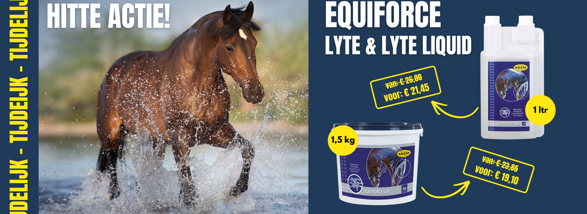 EQUIFORCE supplementen voor sportpaarden; powered by HAVENS.